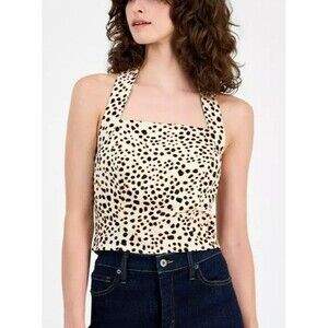 International Concepts Women's Printed Wide Halterneck Top XL, Leopard Print